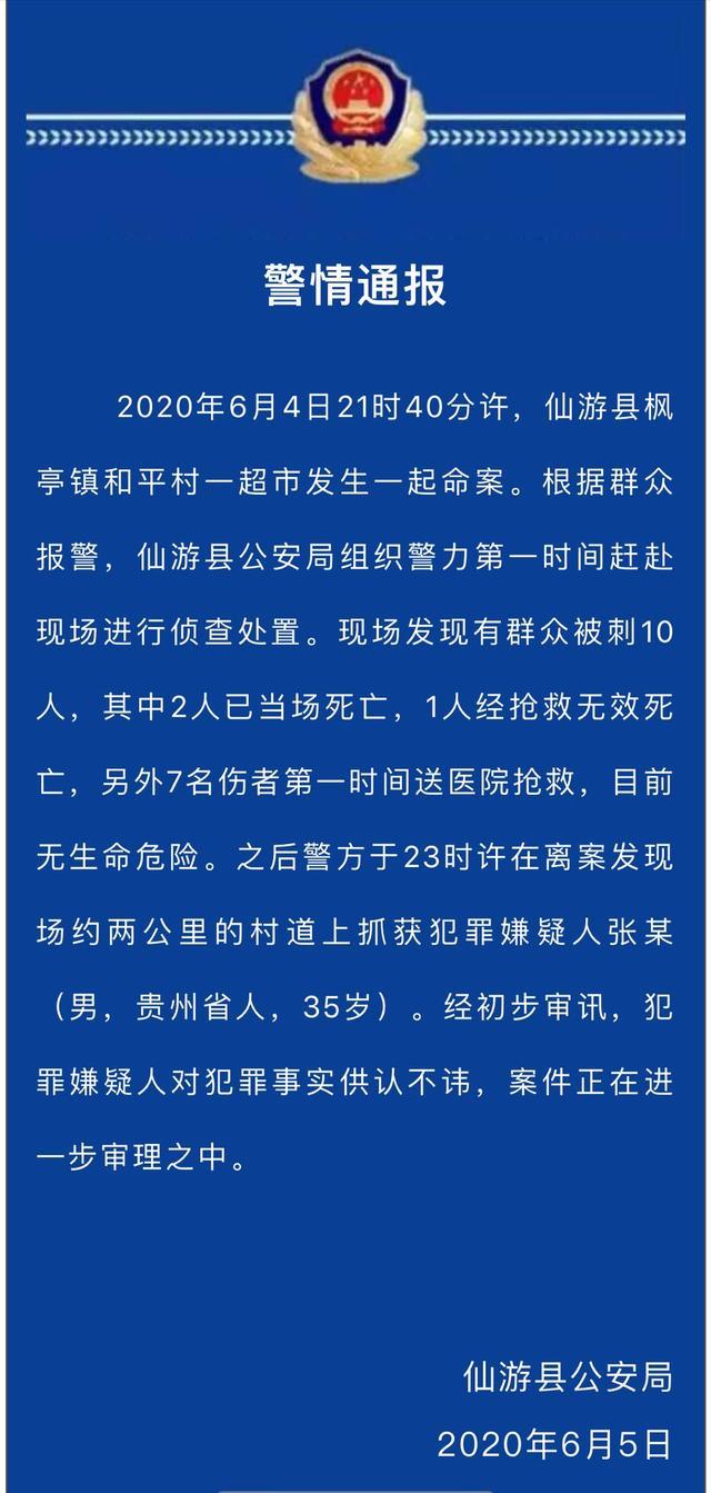 昨晚仙游一超市发生命案，造成3死7伤，到底是怎么回事男子持械行凶后自残视频男子持械行凶后自残